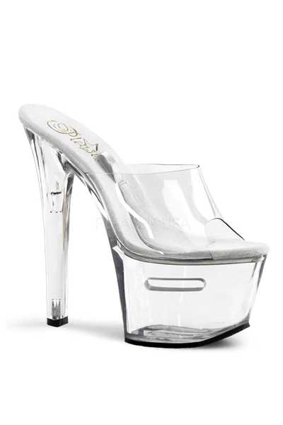Clear Clear Slip On Tip Jar Platform High Heels