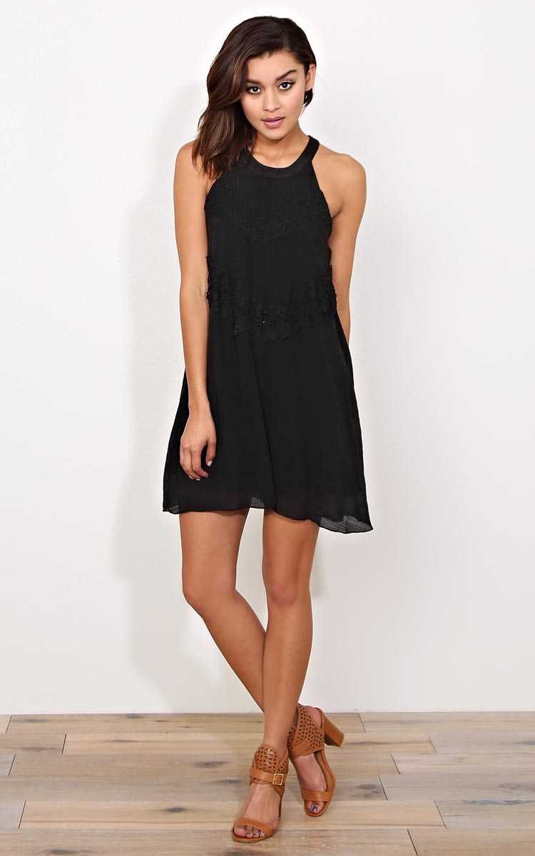 Lizzie Crochet Sun Dress - MED - Black in Size Medium by Styles For Less