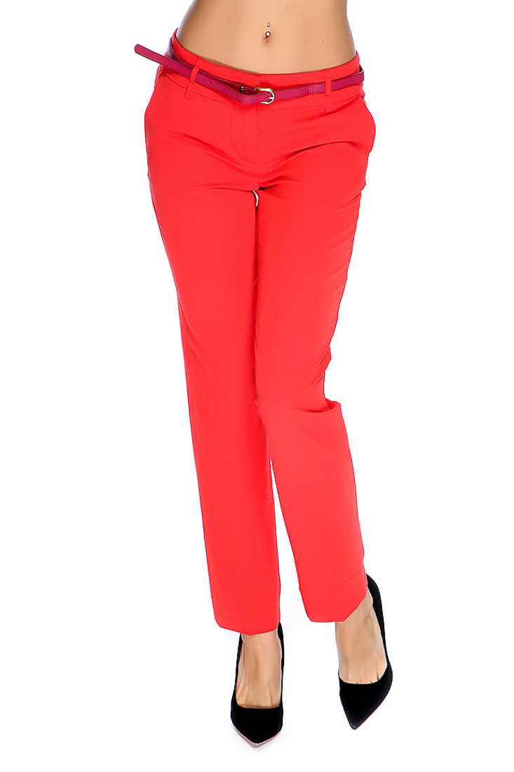 Red Belted Dressy Pants