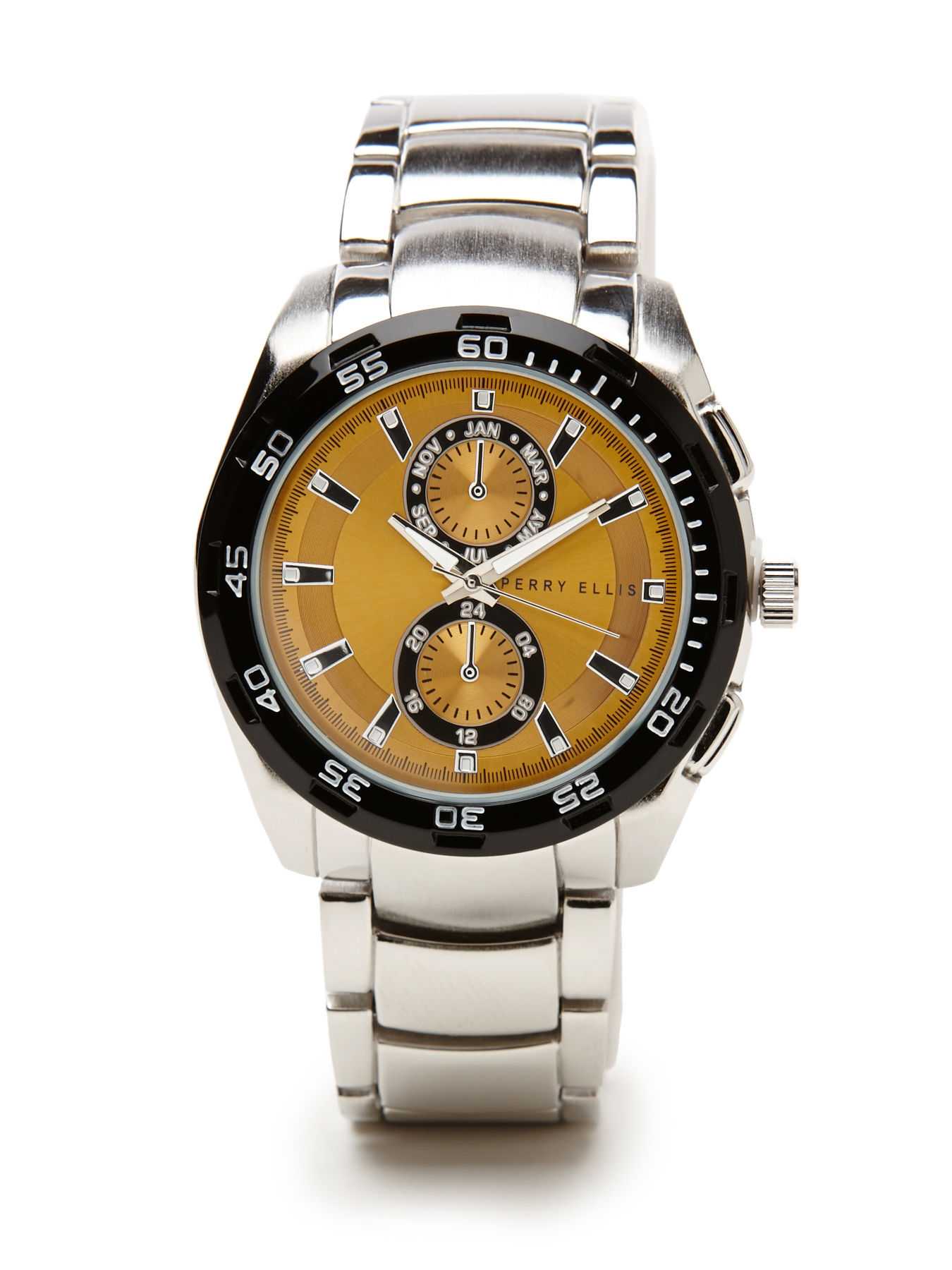 Perry Ellis Silvertone Alloy Bracelet Watch