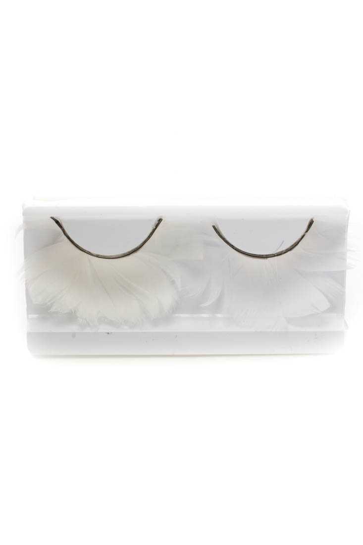 White Faux Feather Eyelashes