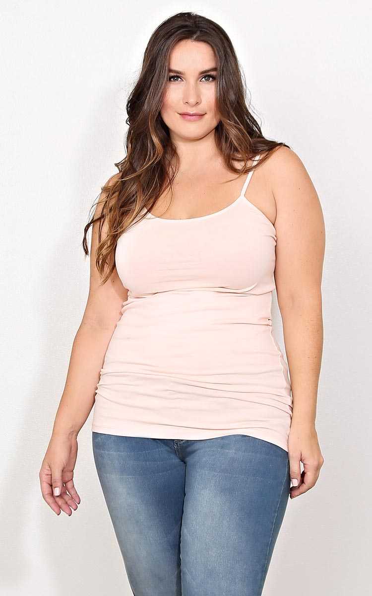 Plus Size Peach Basic Cami - Peach in Size by Styles For Less
