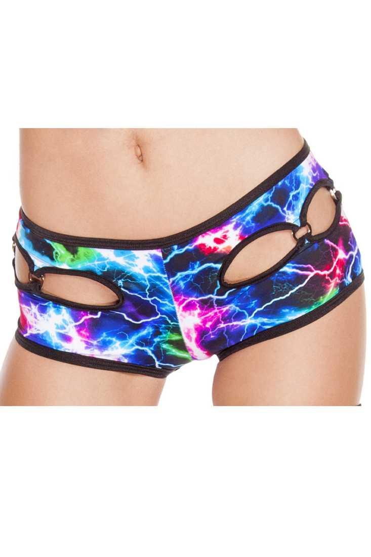 Electric Cut-out O-Ring Detail Shorts