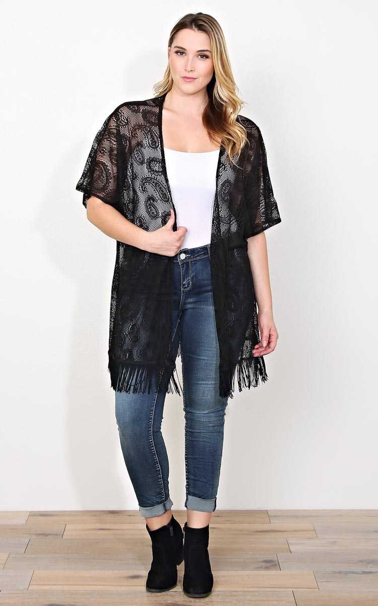 Plus Size Sweet Paisley Woven Wrap - Ivry/Natrl in Size 2X by Styles For Less