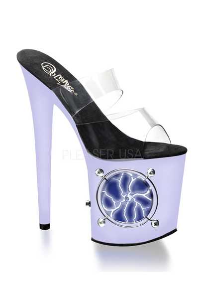 Clear White UV Strobe Light High Heels