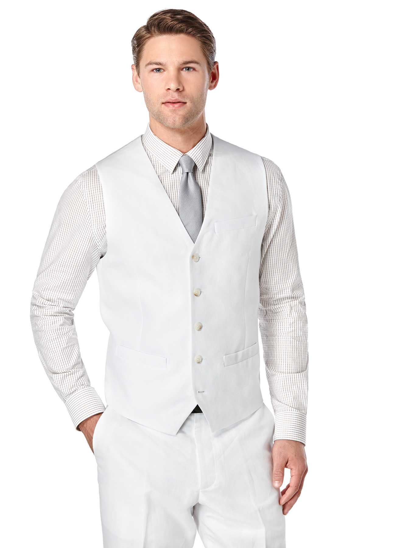 Perry Ellis Big and Tall Linen Twill Suit Vest