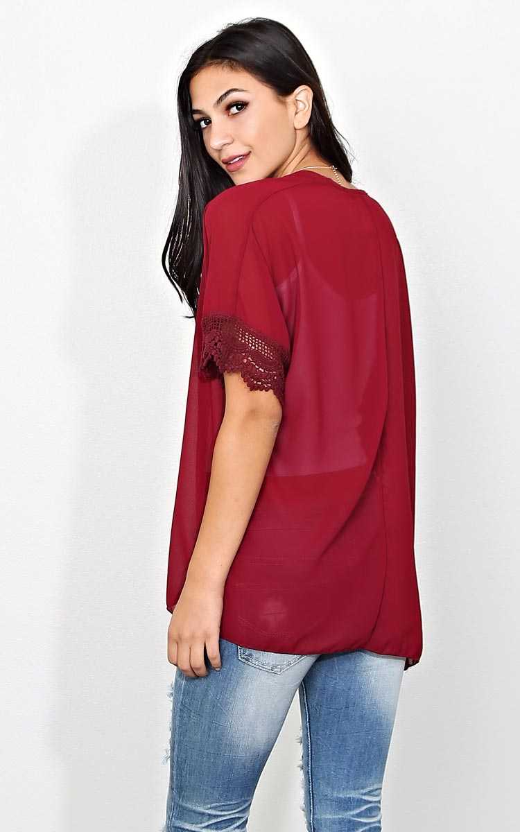 Day Trip Woven Wrap - SML - Burgundy in Size Small by Styles For Less