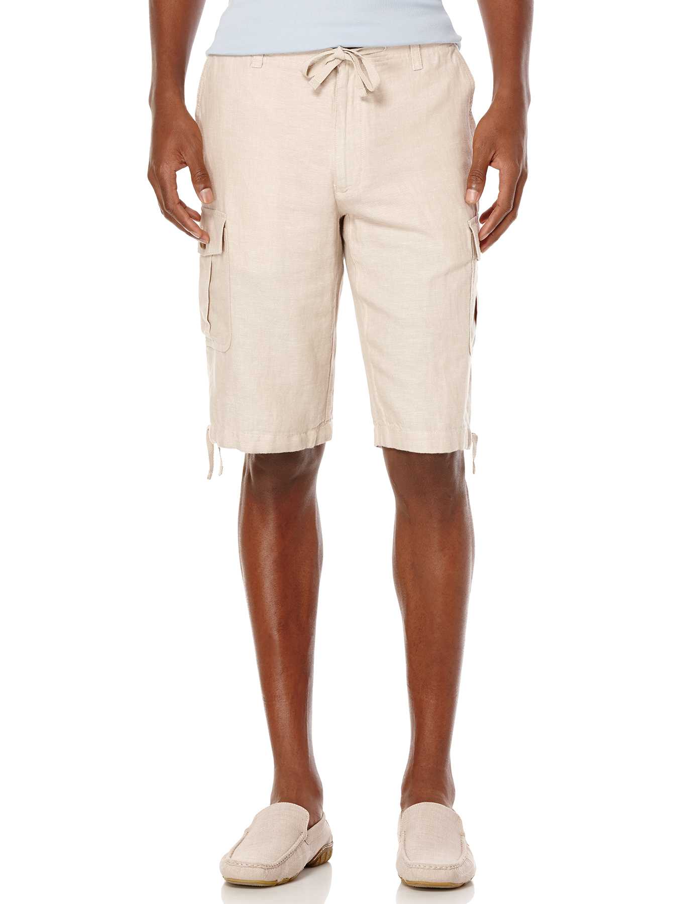 Perry Ellis Linen Cotton Drawstring Cargo Short