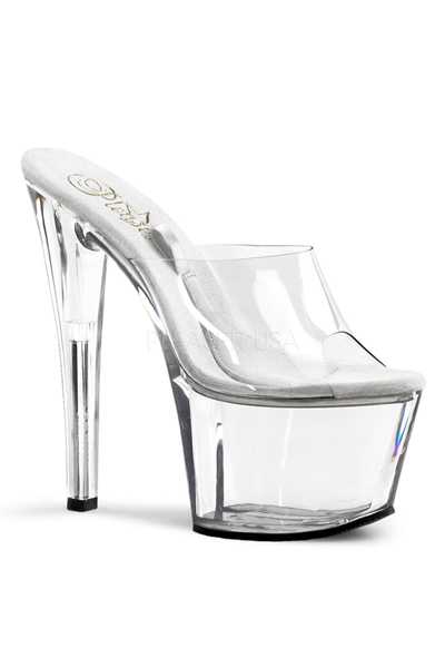 Clear Clear Slip On Tip Jar Platform High Heels
