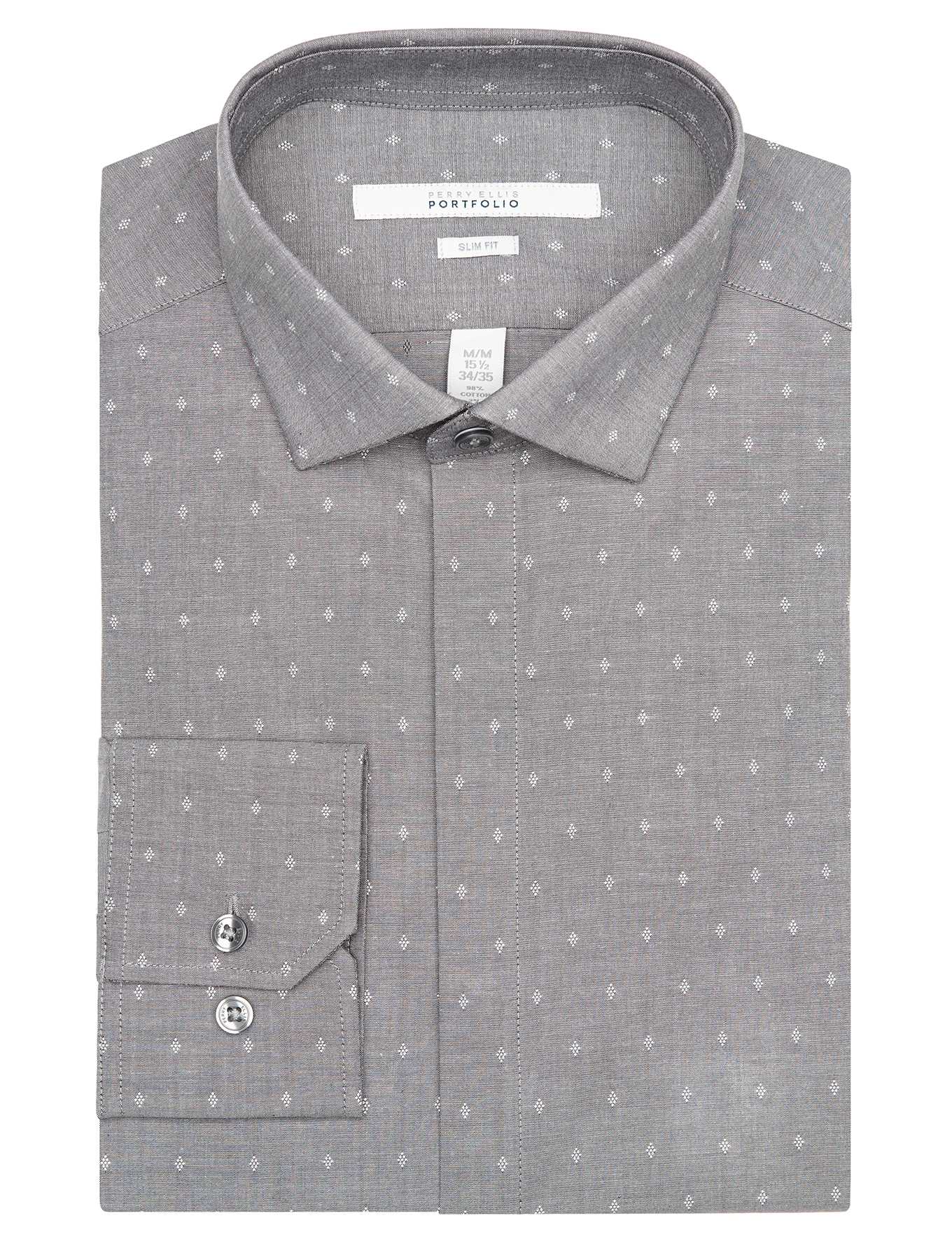Perry Ellis Slim Fit Jewel Dobby Dress Shirt