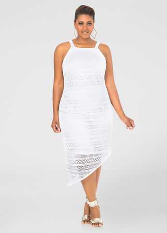 Lace Asymmetrical Sheath Dress