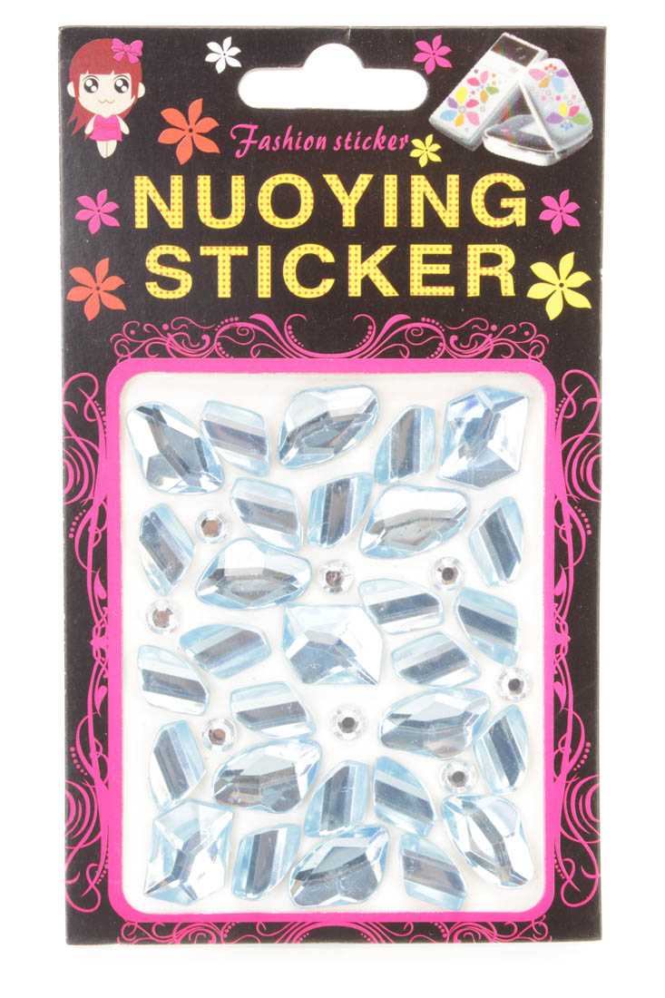 Sky Blue Faceted Beaded Gemstone Stickers