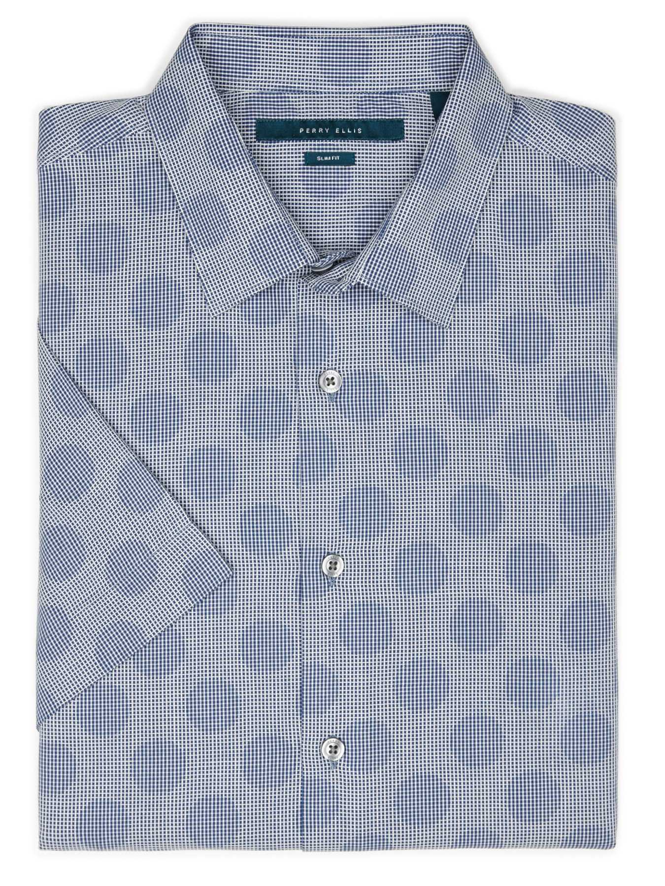 Perry Ellis Big and Tall Short Sleeve Large Dot Shirt