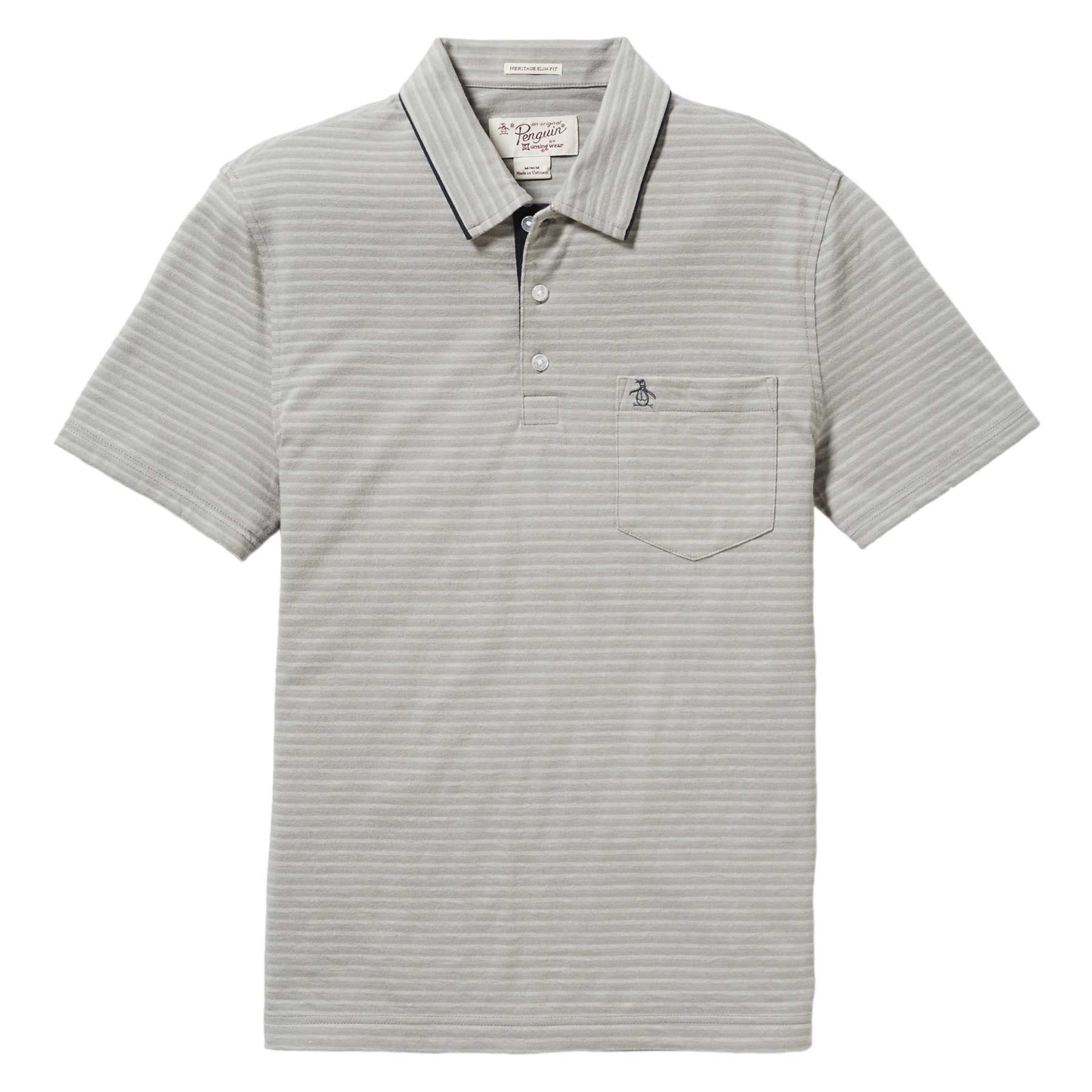 Original Penguin HEATHERED STRIPE MEARL POLO