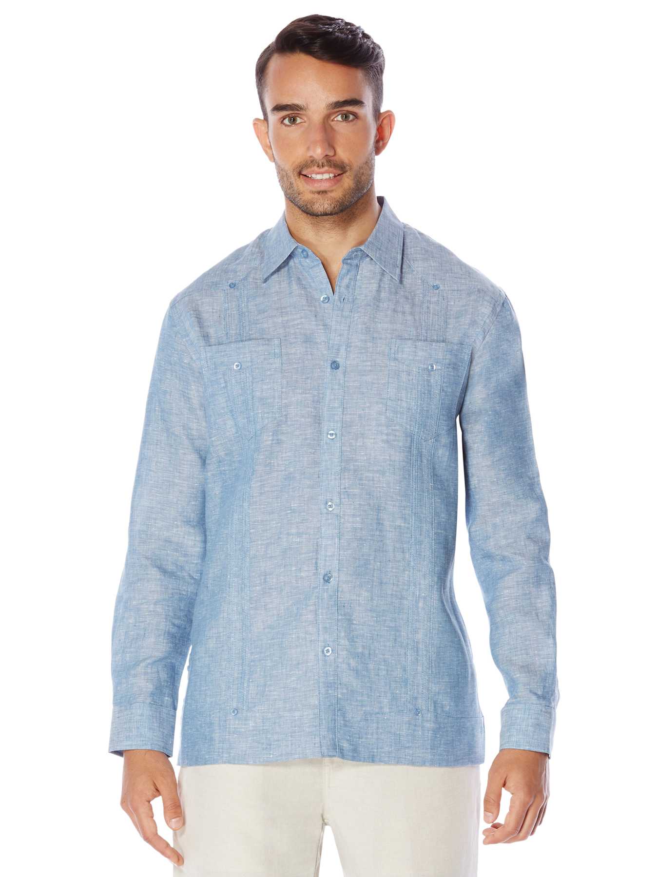 Cubavera 100% Linen Long Sleeve 2 Upper Pocket Guayabera