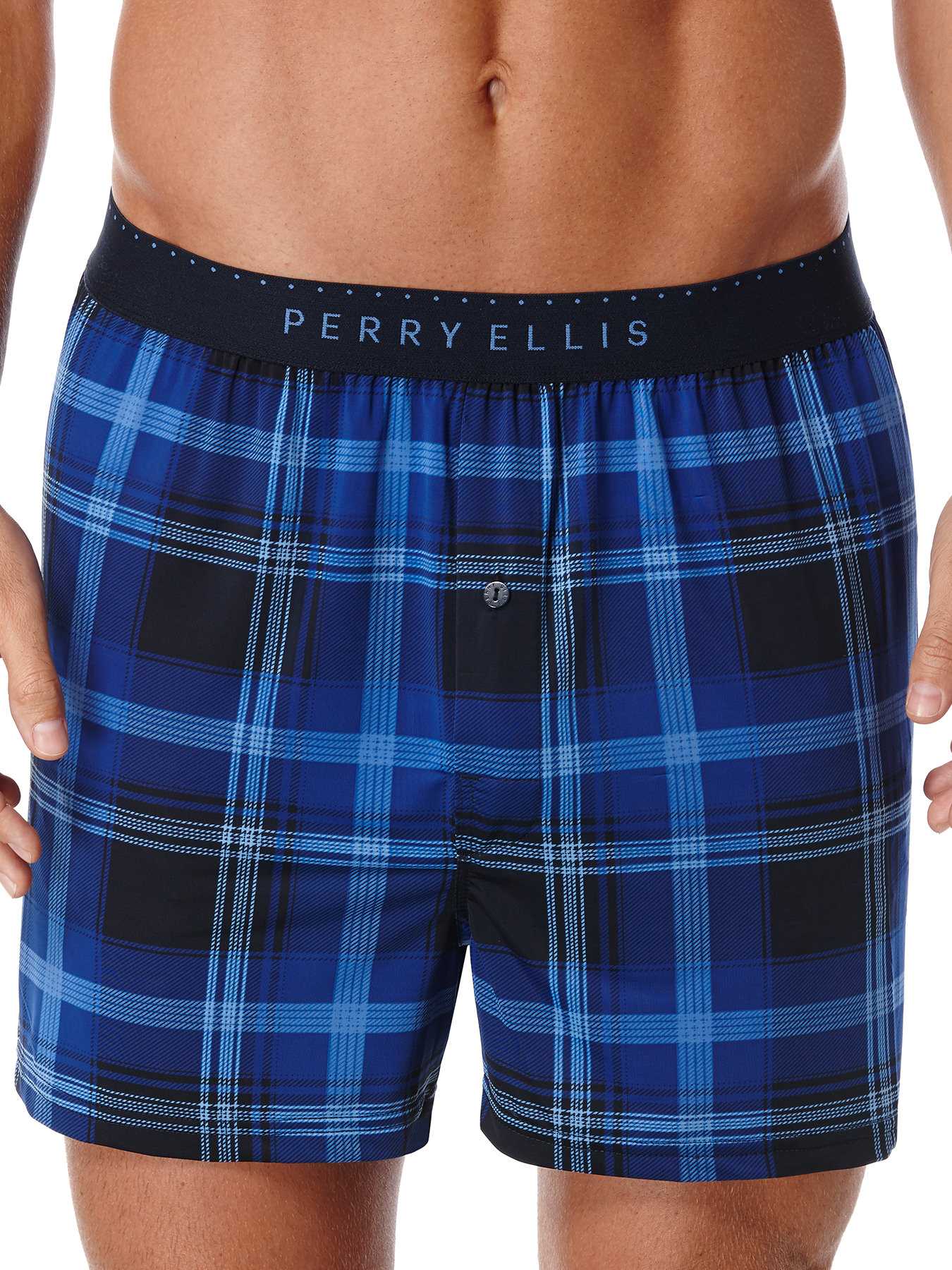 Perry Ellis Ibiza Plaid Luxe Boxer Short