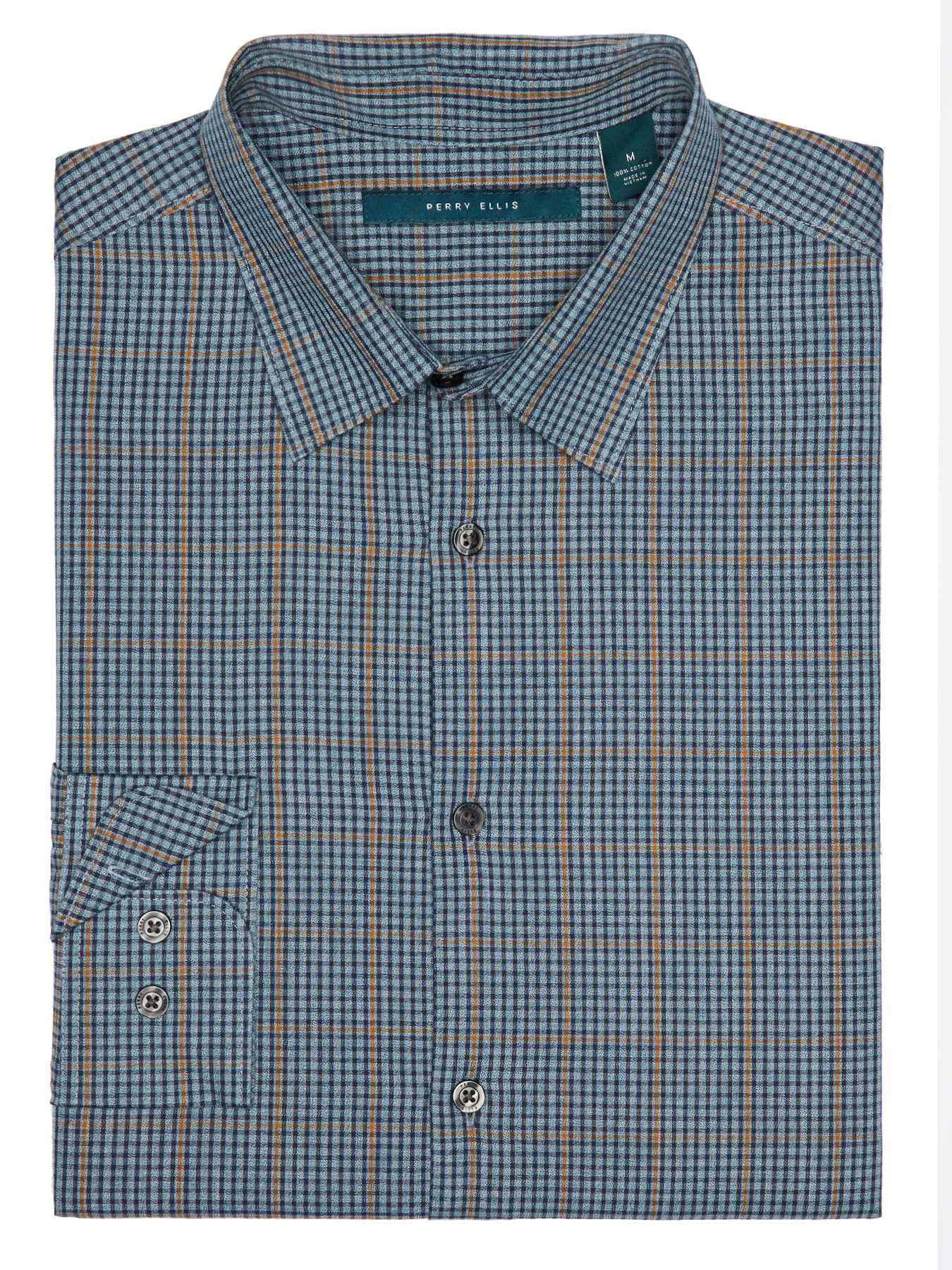 Perry Ellis Heather Check Fabric Shirt
