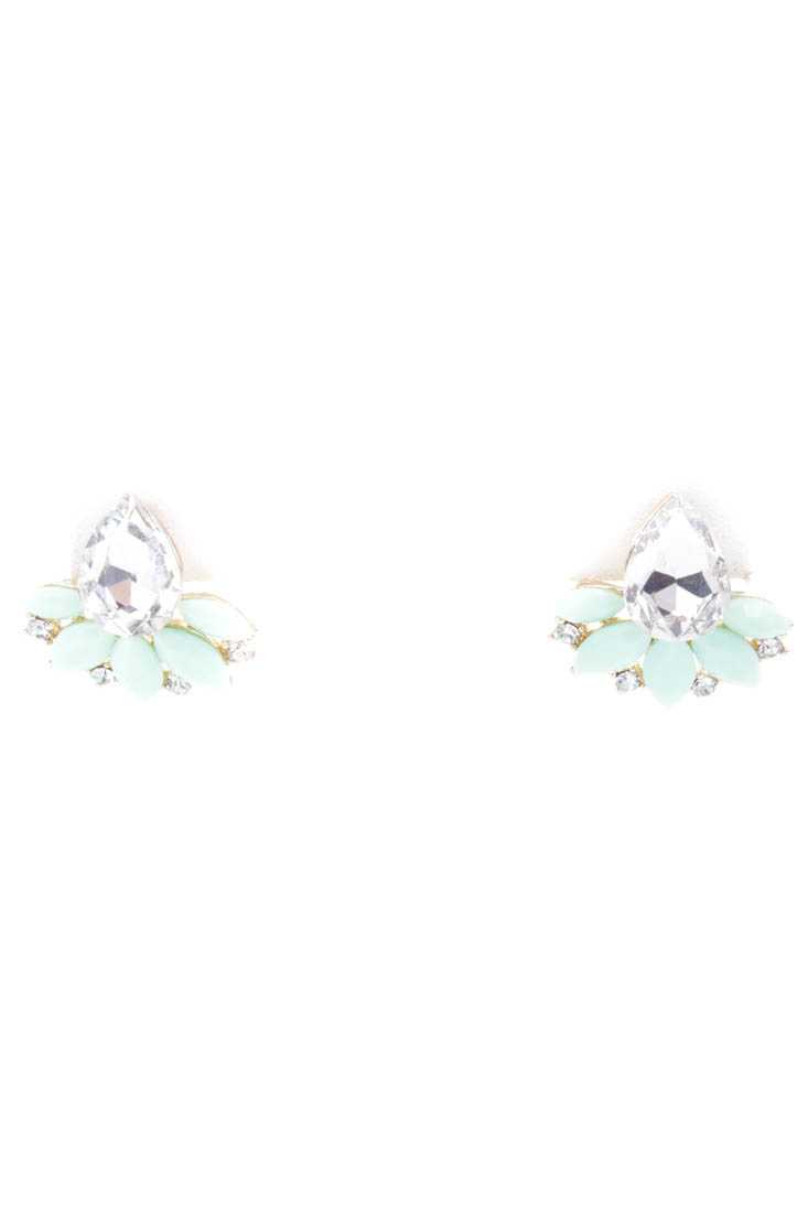 Mint Faceted Beaded Earrings