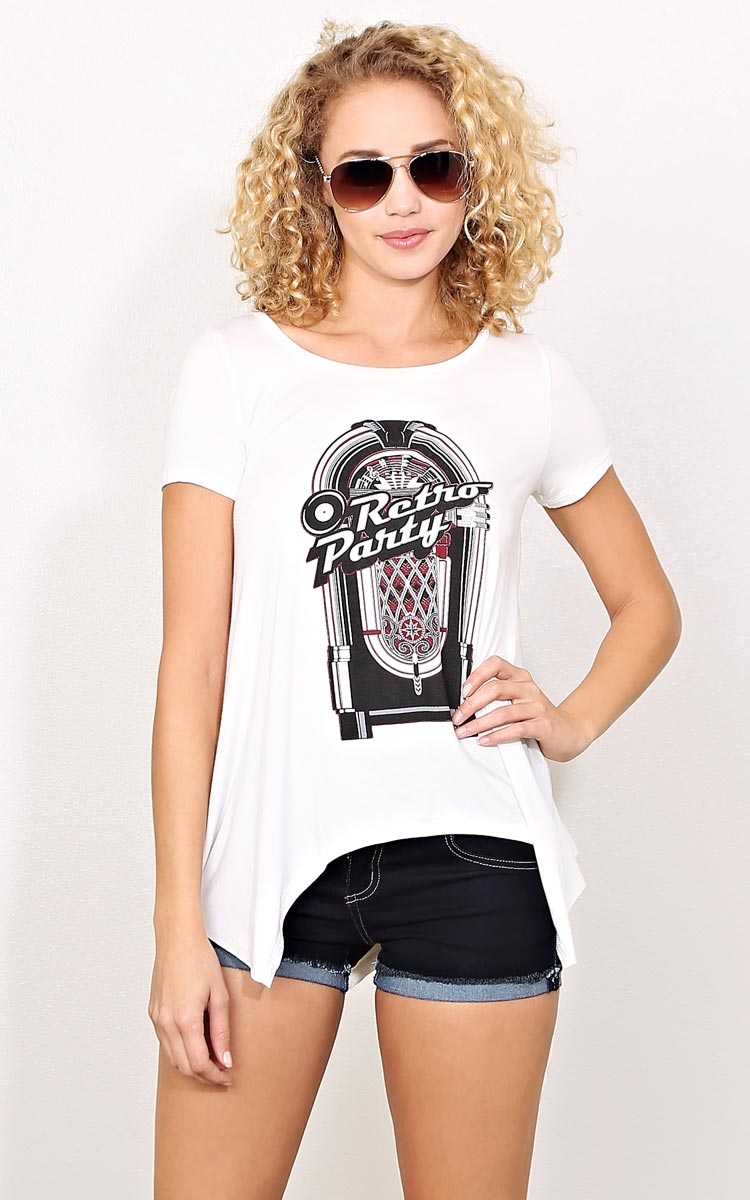 RETRO PARTY Knit Top - - Ivry/Natrl in Size by Styles For Less