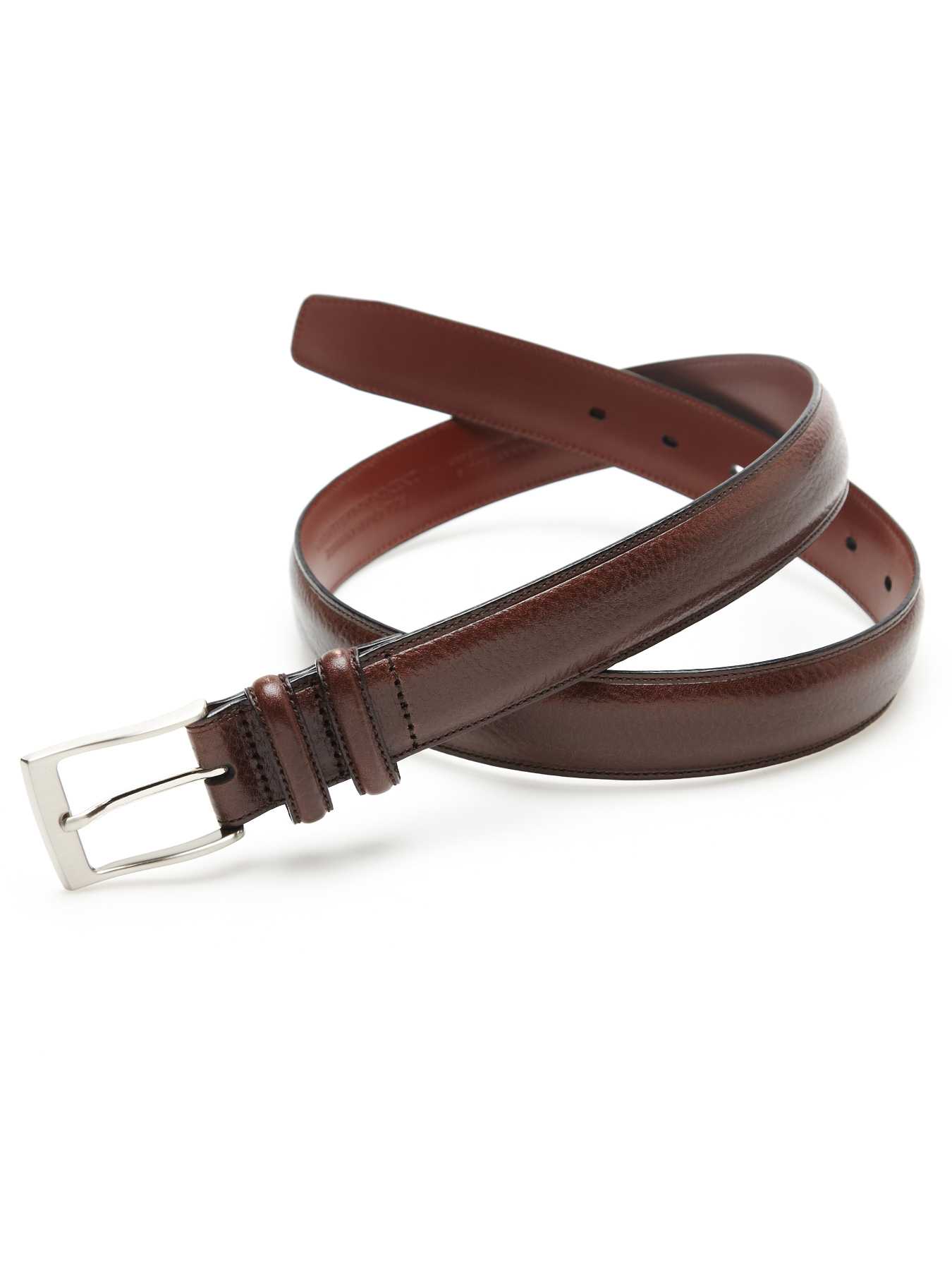 Perry Ellis Big and Tall Milled Luggage Leather Belt