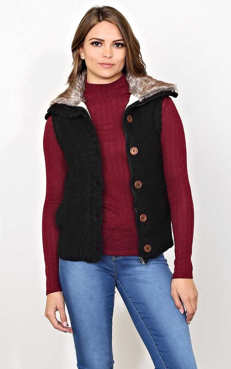 Fall Obsession Sweater Knit Vest - SML - Black in Size Small by Styles For Less