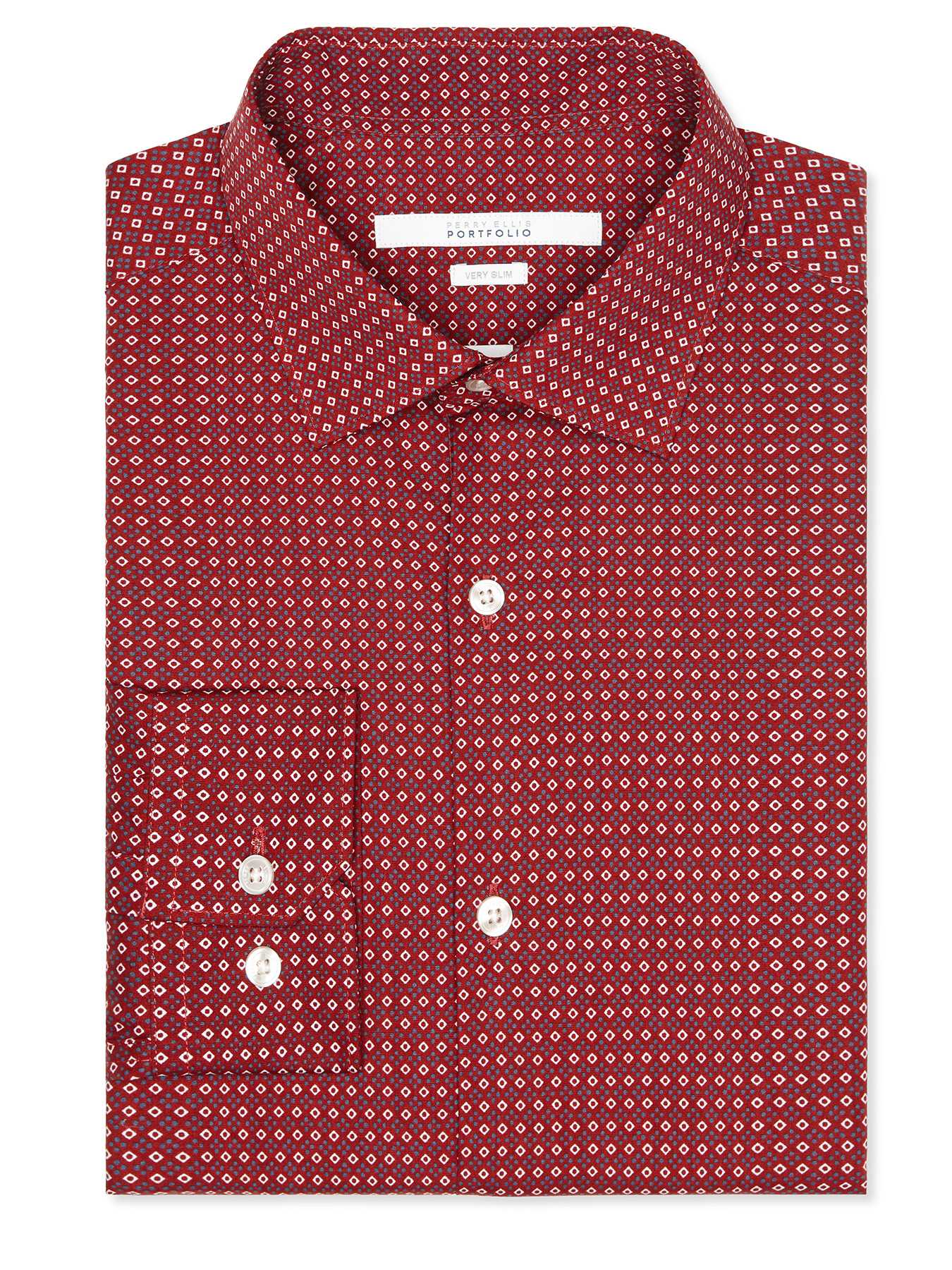 Perry Ellis Very Slim Printed Geo Dress Shirt
