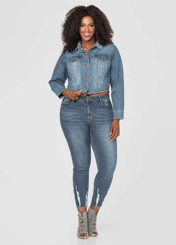 Frayed Destructed Ankle Jean