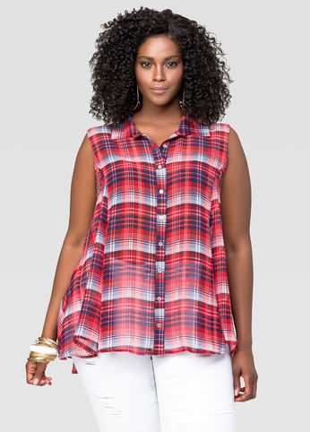 Plaid Swing Top