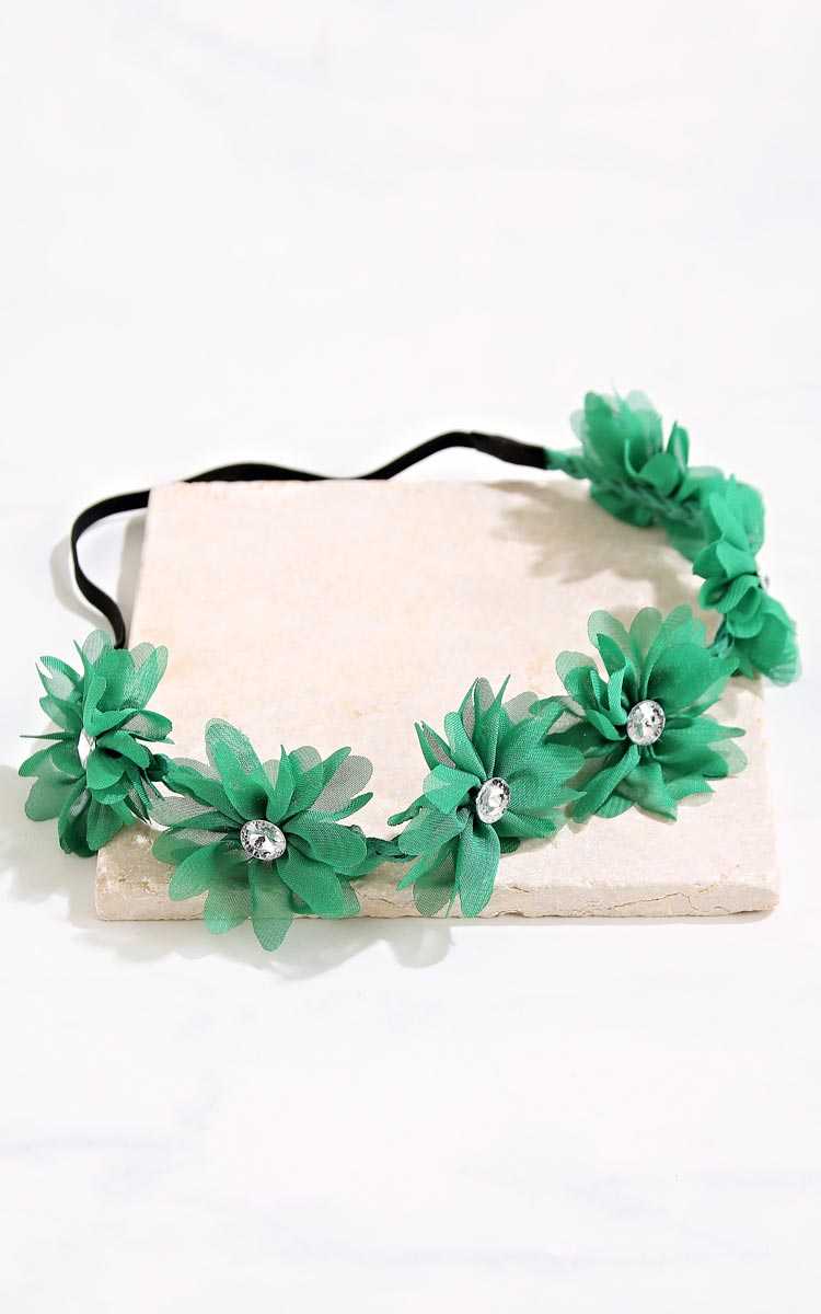 Don't Get Pinched Floral Headwrap - N/S - Green by Styles For Less