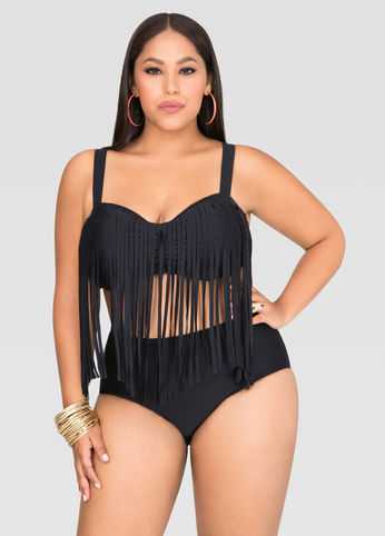 Fringe Underwire Bra Bikini Top