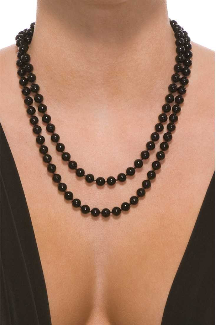 Black Faux Pearl Necklace
