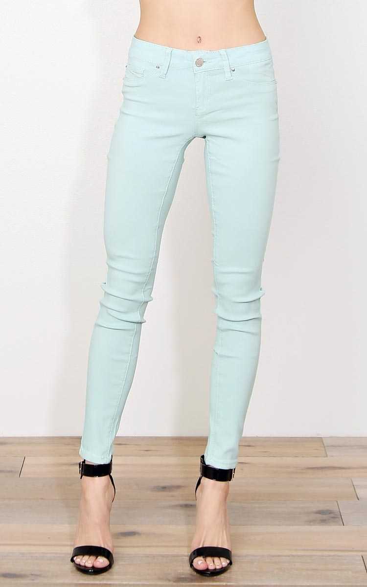 Cool Mint Woven Jeggings - LGE - Mint in Size Large by Styles For Less