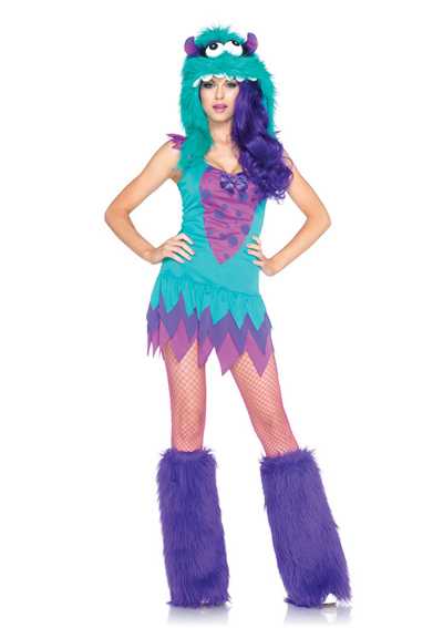 Teal Purple Sexy Animal Monster 2PC. Costume Outfit