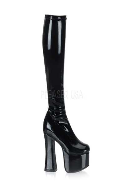 Black Patent Faux Leather Boots