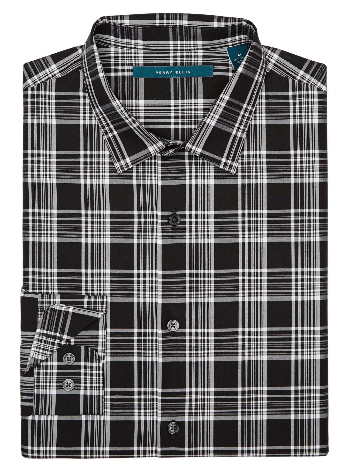 Perry Ellis Large Plaid Pattern Shirt