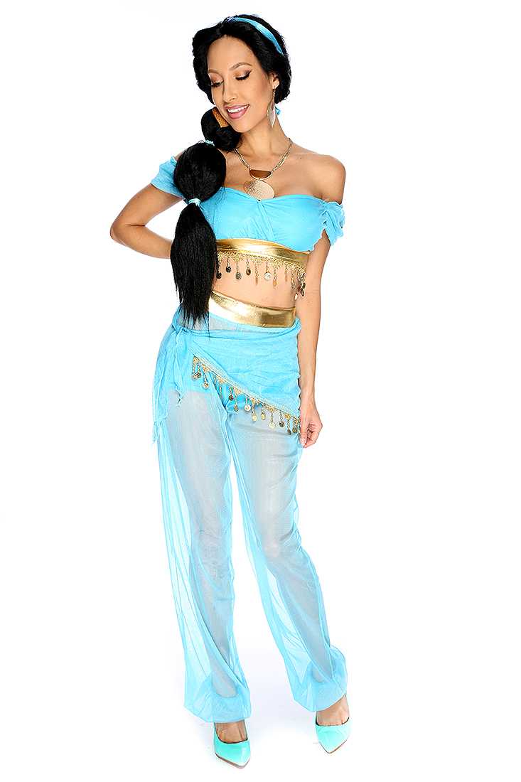 Sexy Turquoise Princess J 4. Piece Costume
