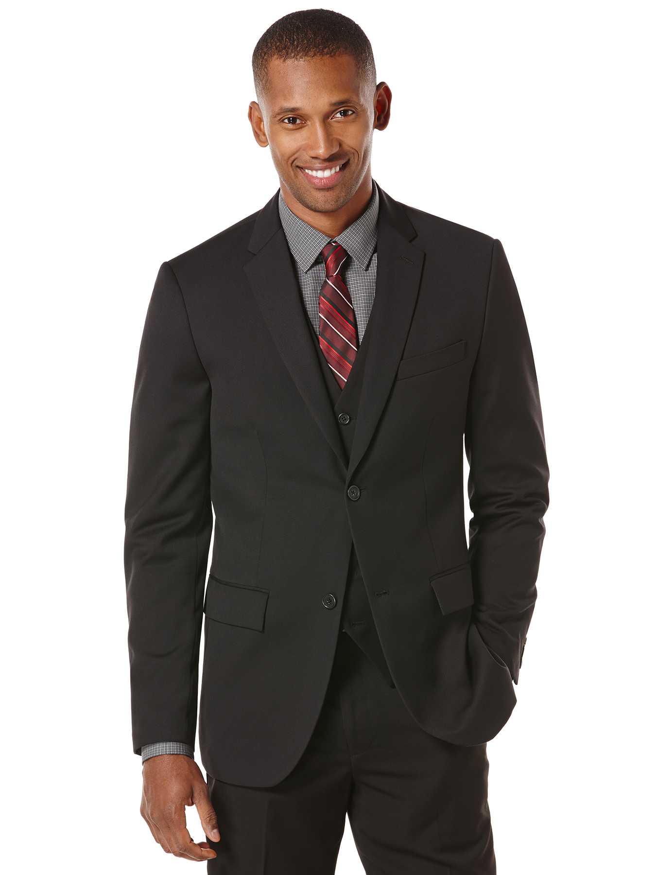 Perry Ellis Classic Fit Textured Solid Suit Jacket