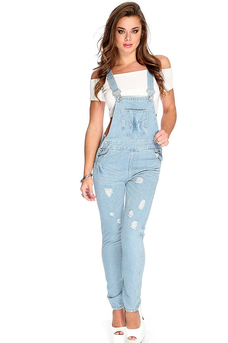 Light Blue Denim Front Pocket Overall