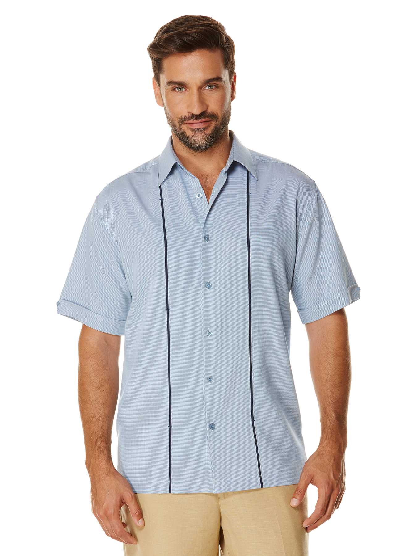 Cubavera Short Sleeve Houndstooth Shirt