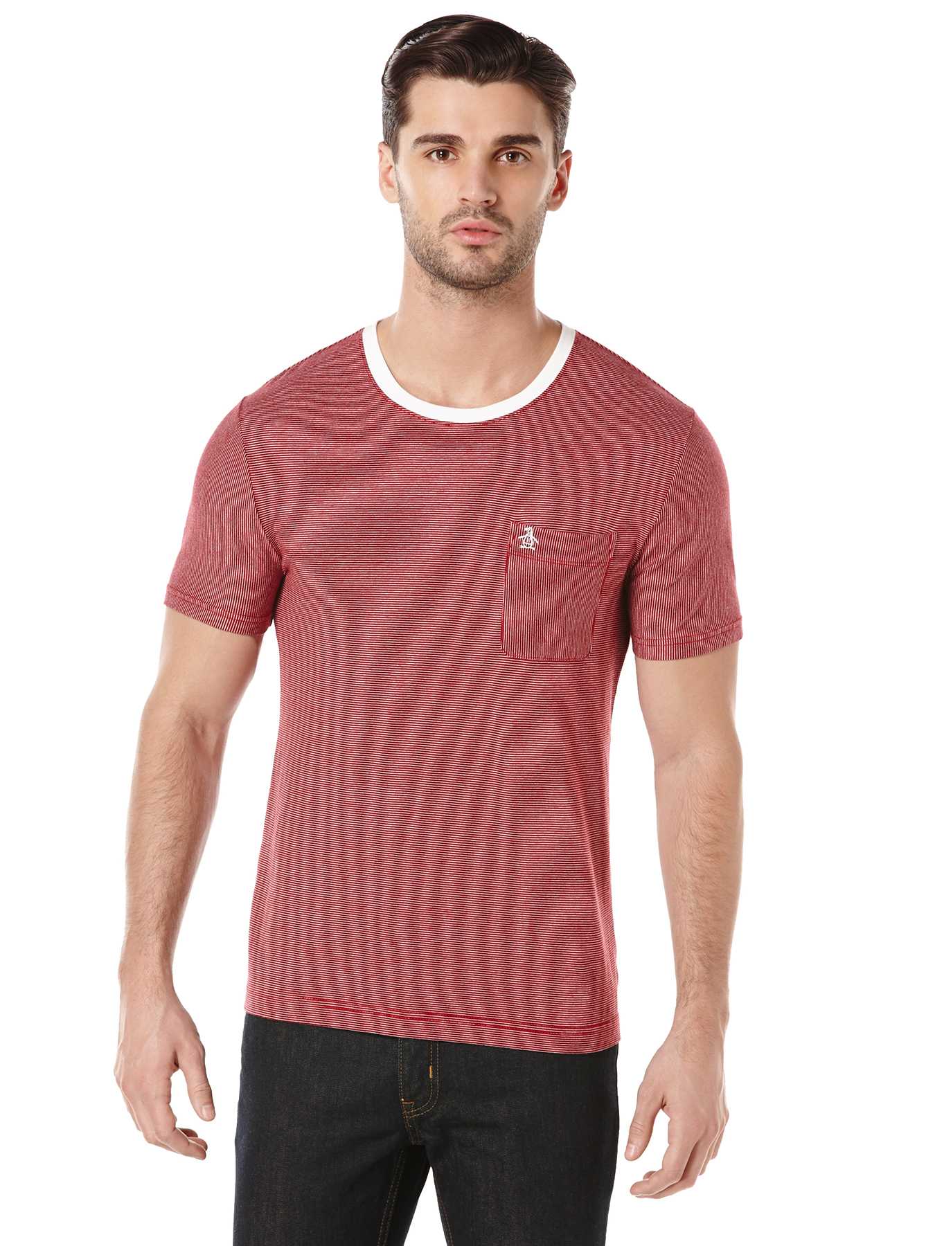 Original Penguin STRIPE CREW WITH REVERSE STRIPE POCKET