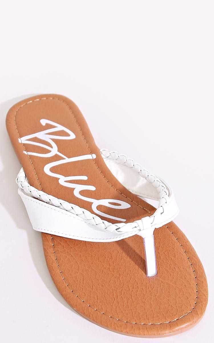 Valencia Flip Flops - White in Size by Styles For Less
