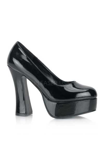 Black Patent Faux Leather Pump High Heels