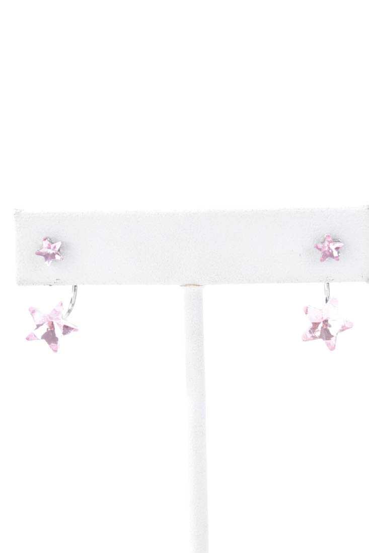 Pink High Polish Star Studded Earrings