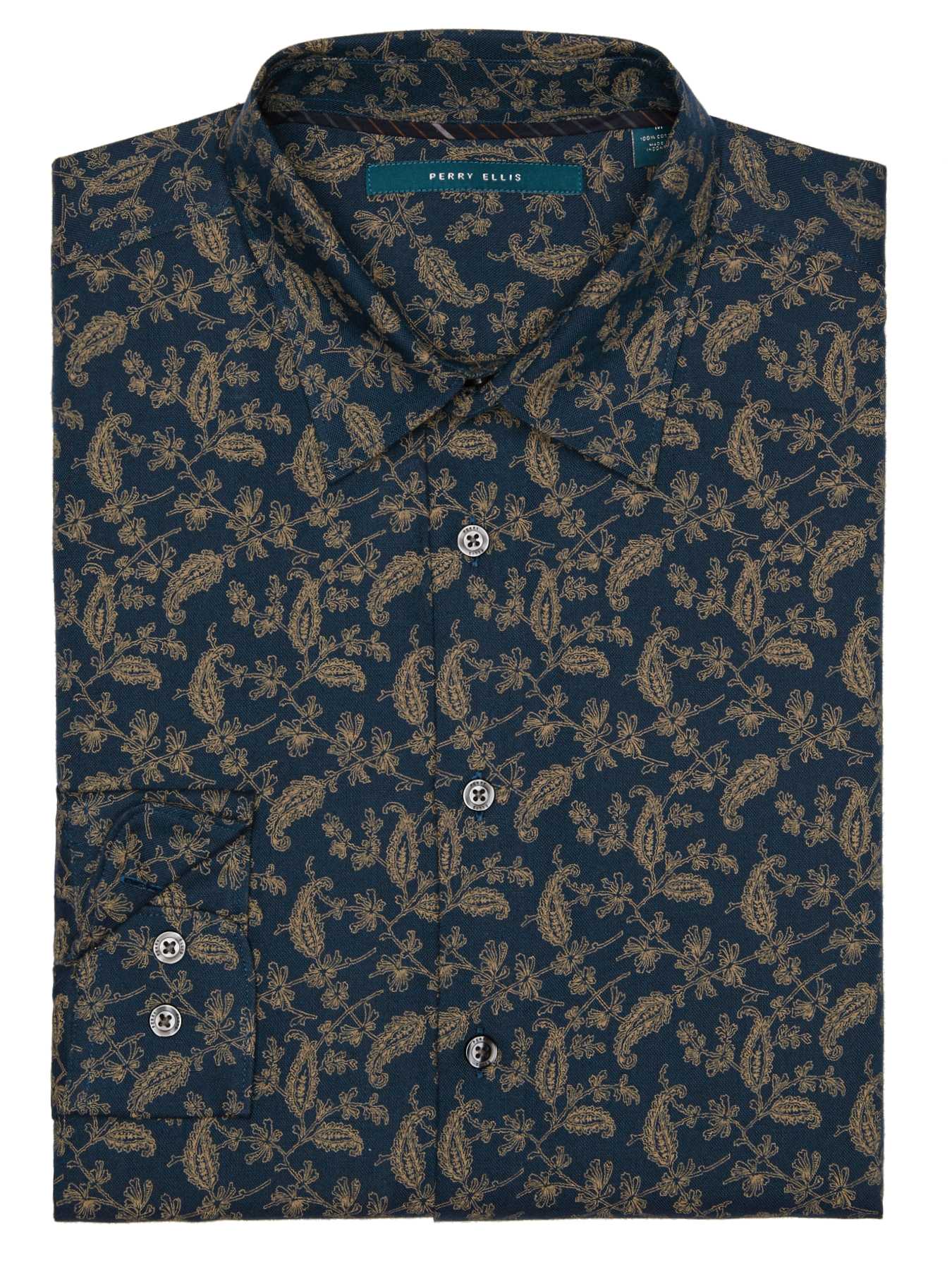 Perry Ellis Exclusive Paisley Leaf Print Shirt