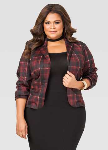 Plaid Boyfriend Blazer