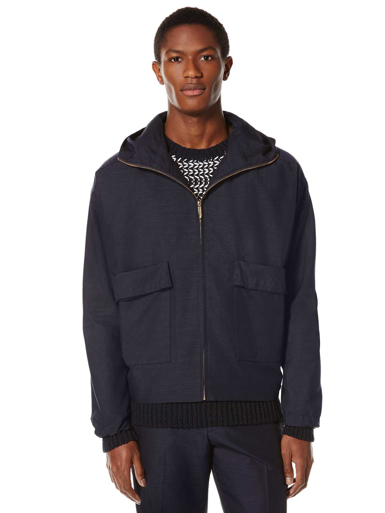 Perry Ellis Iridescent Hopsack Cropped Anorak