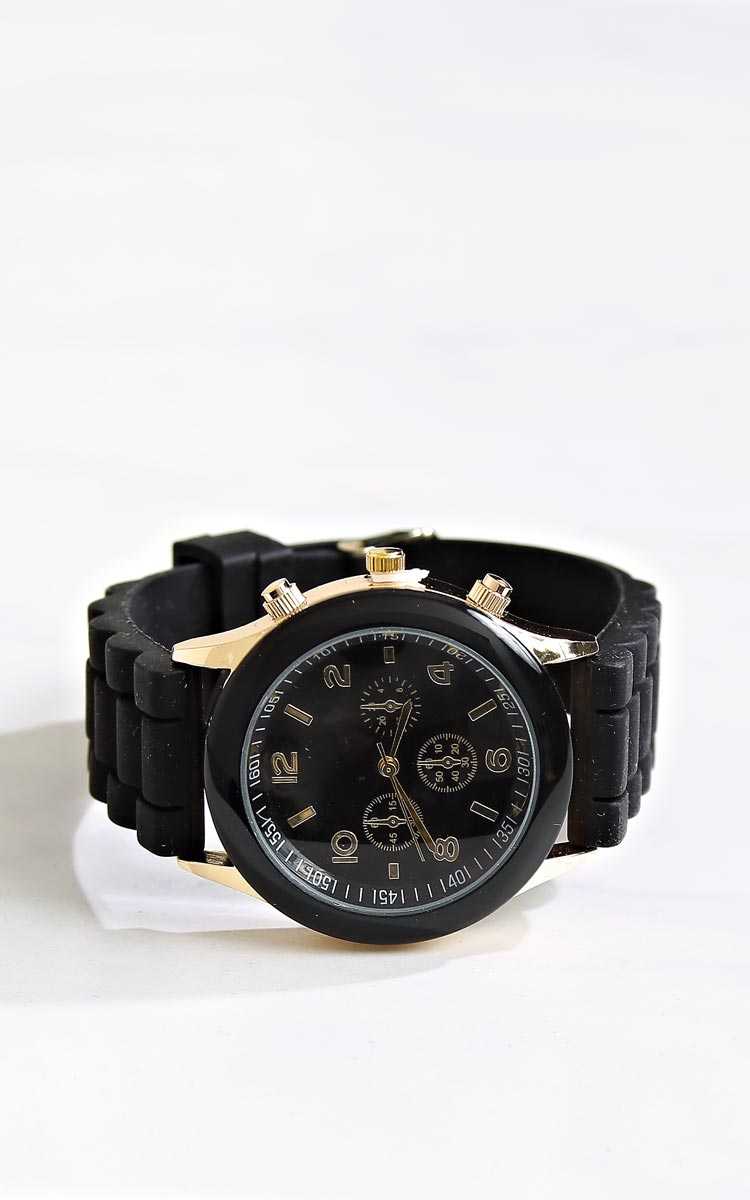 Metal Frame Silicone Watch - N/S - Combo by Styles For Less
