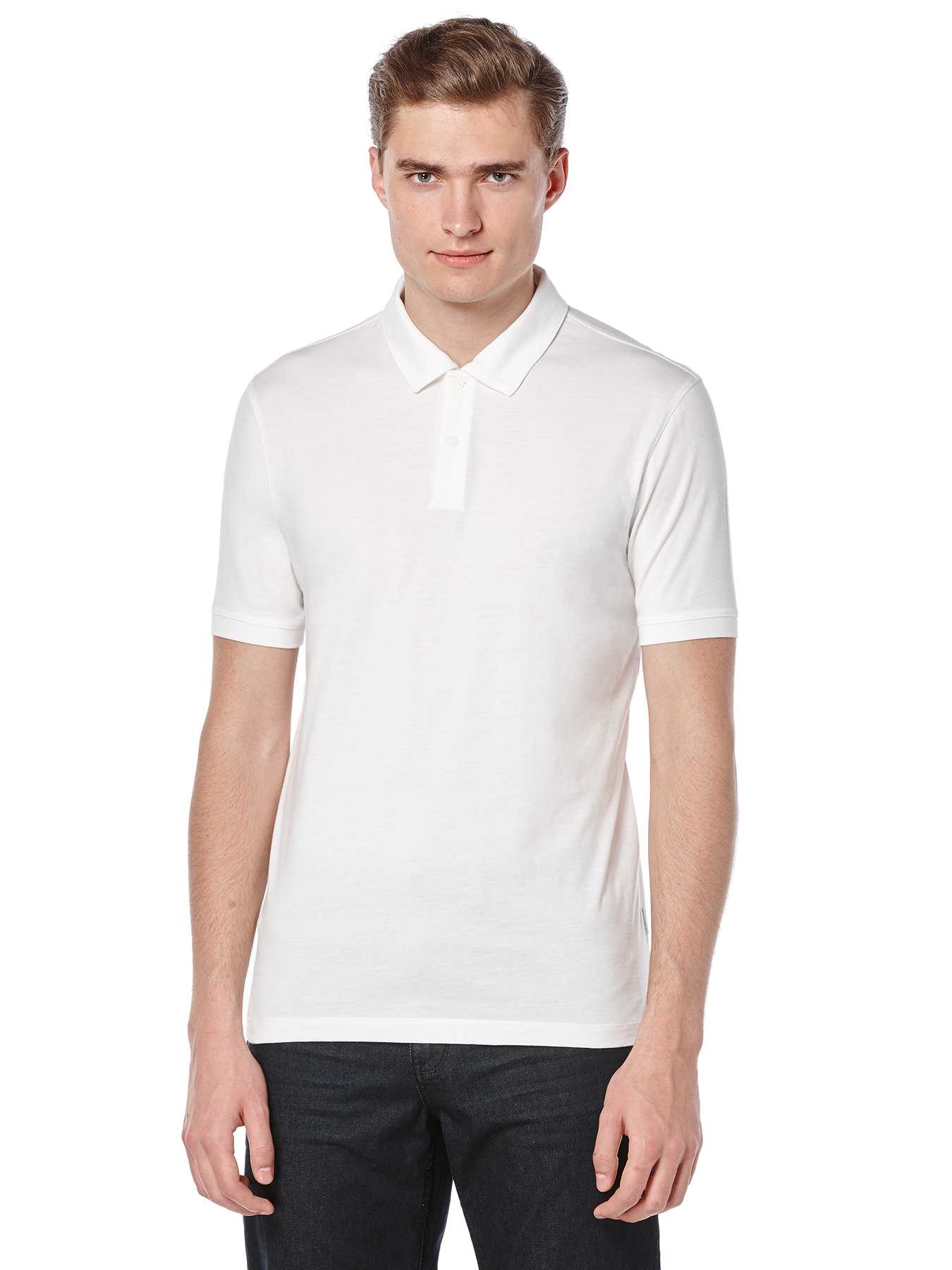 Perry Ellis Short Sleeve Solid Pima Cotton Polo