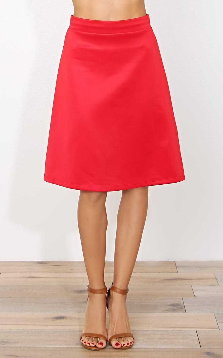 Darcy A Line Skirt - - Red in Size by Styles For Less