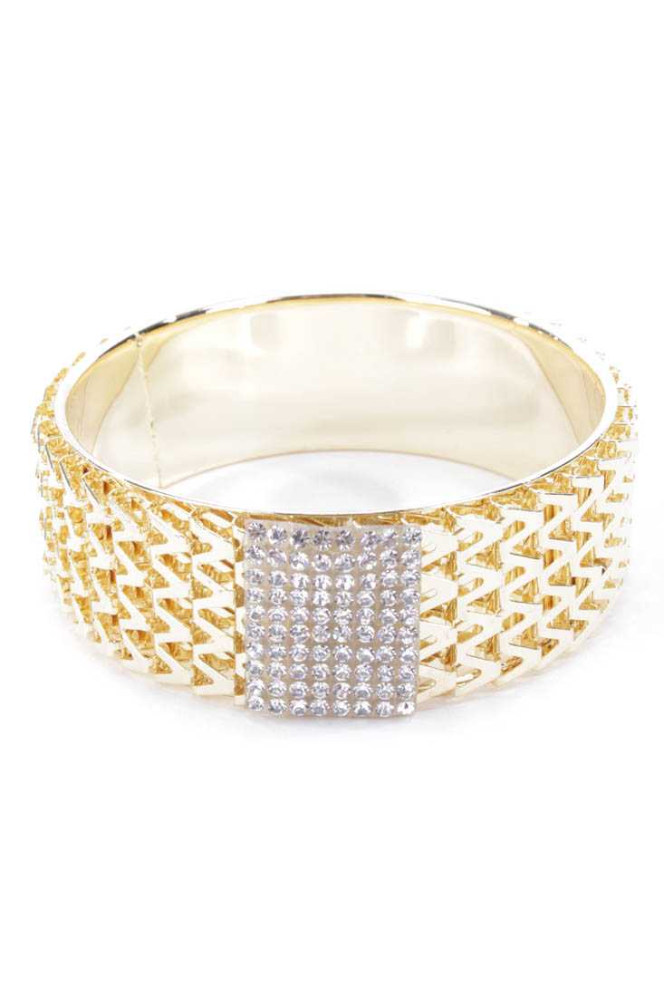 Gold Mesh High Polish Metal Bracelet